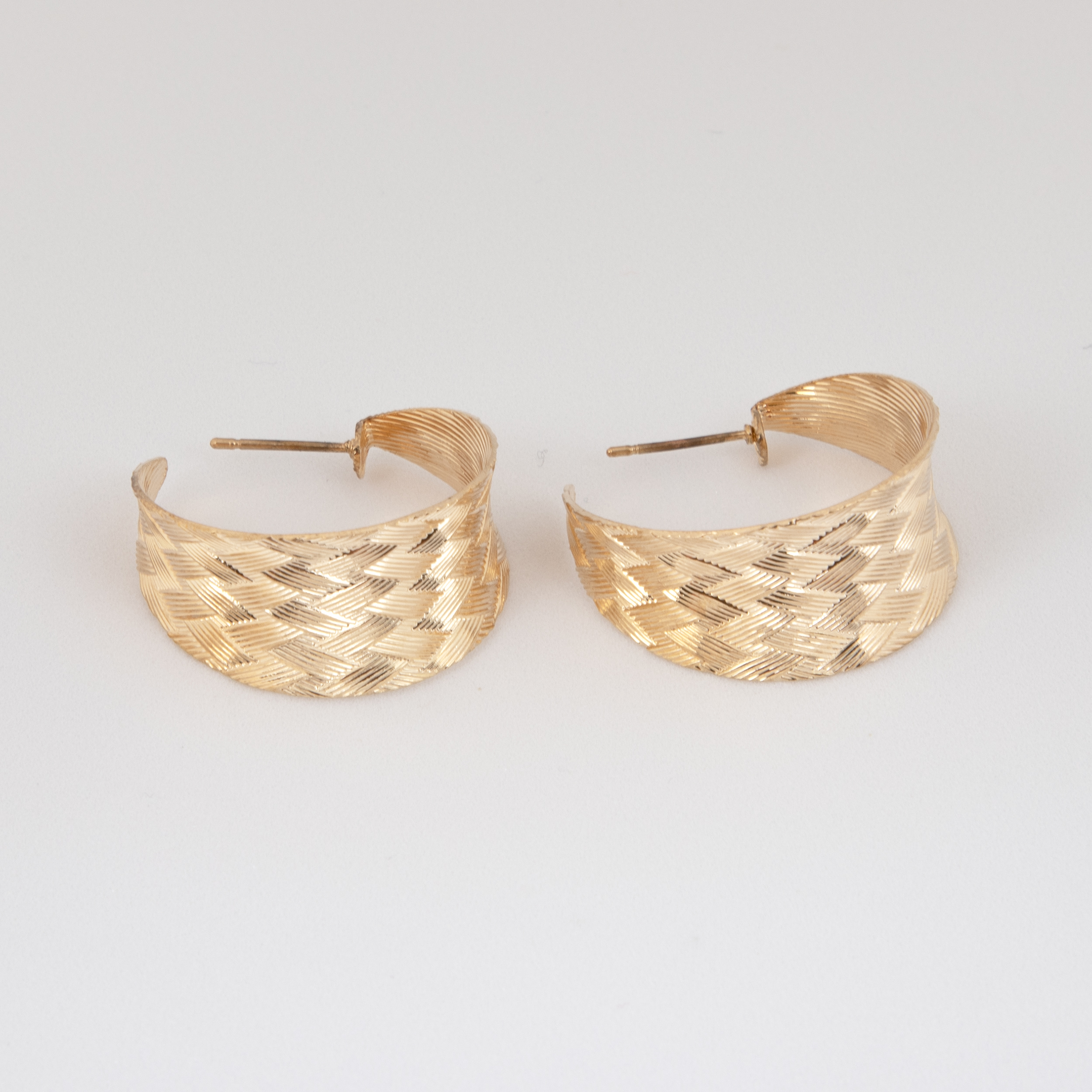 Golden Textured Hoop Earrings