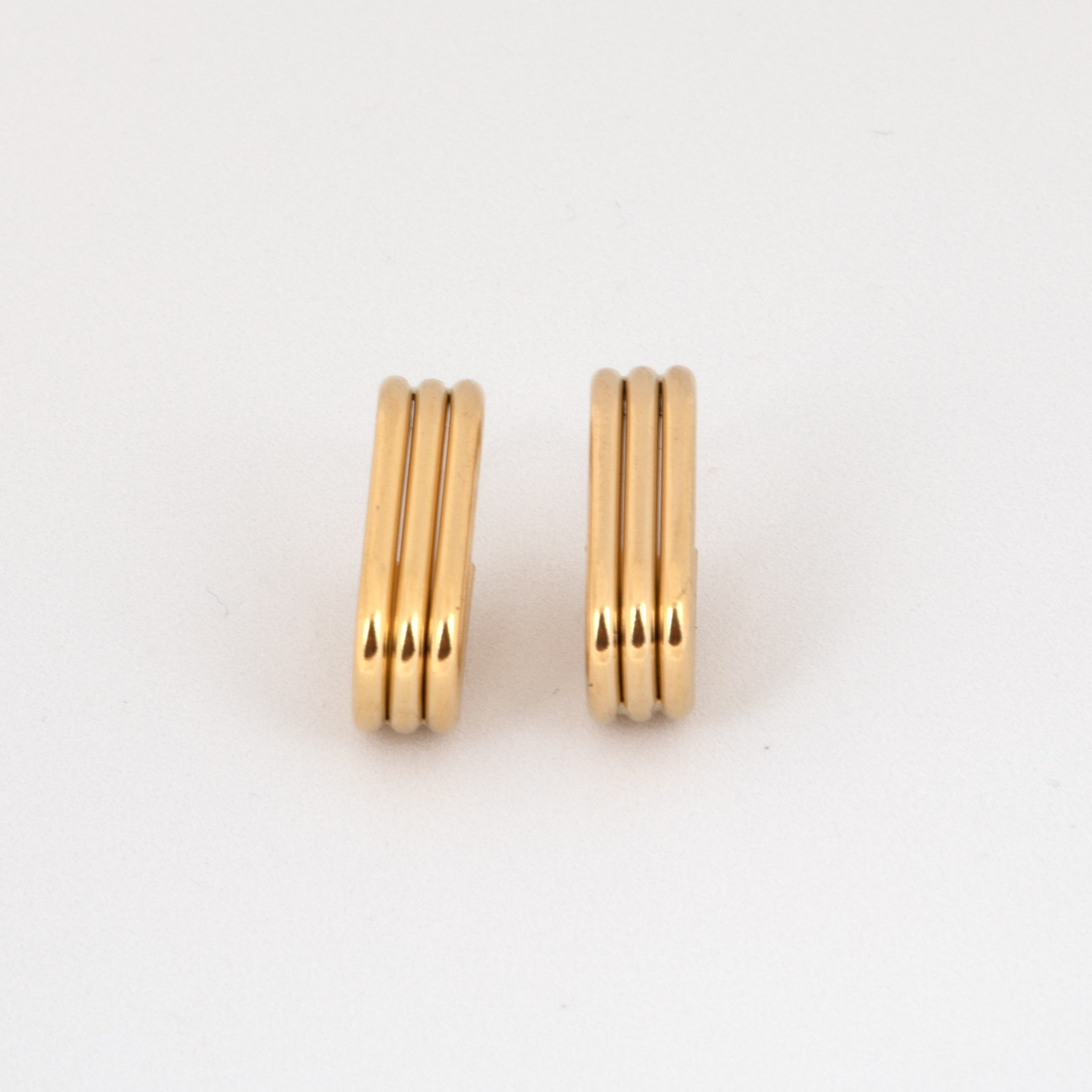 Triple Row Gold Hoop Earrings