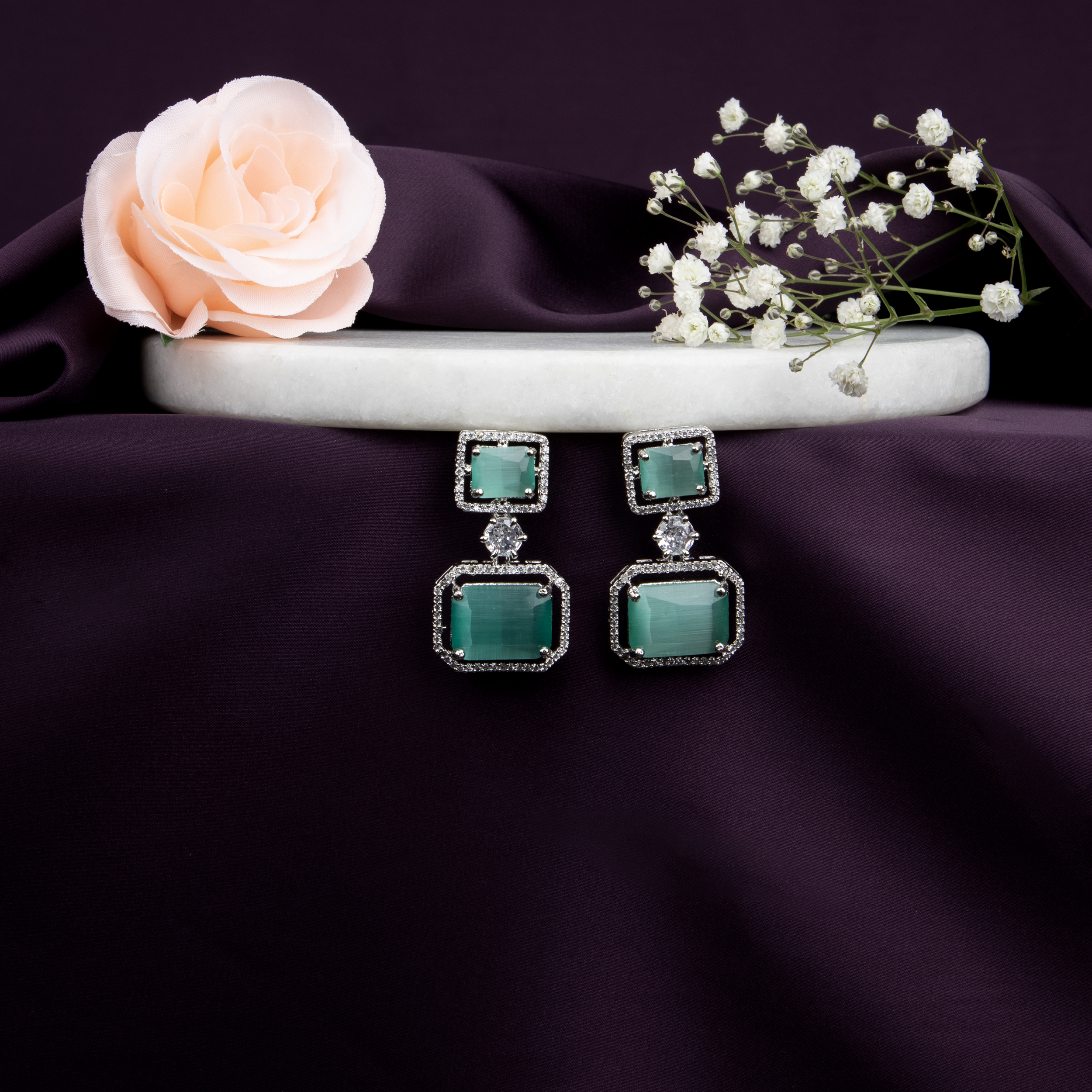 Emerald Green Statement Earrings