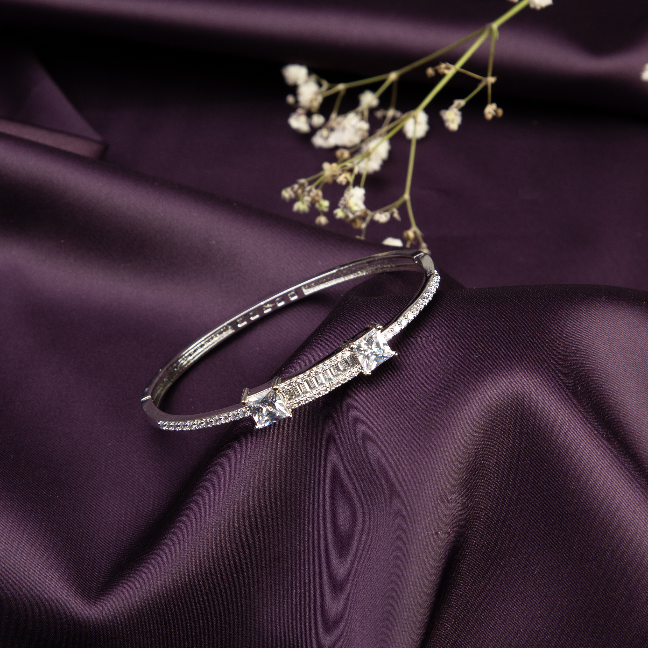 Elegant Silver Zirconia Bracelet