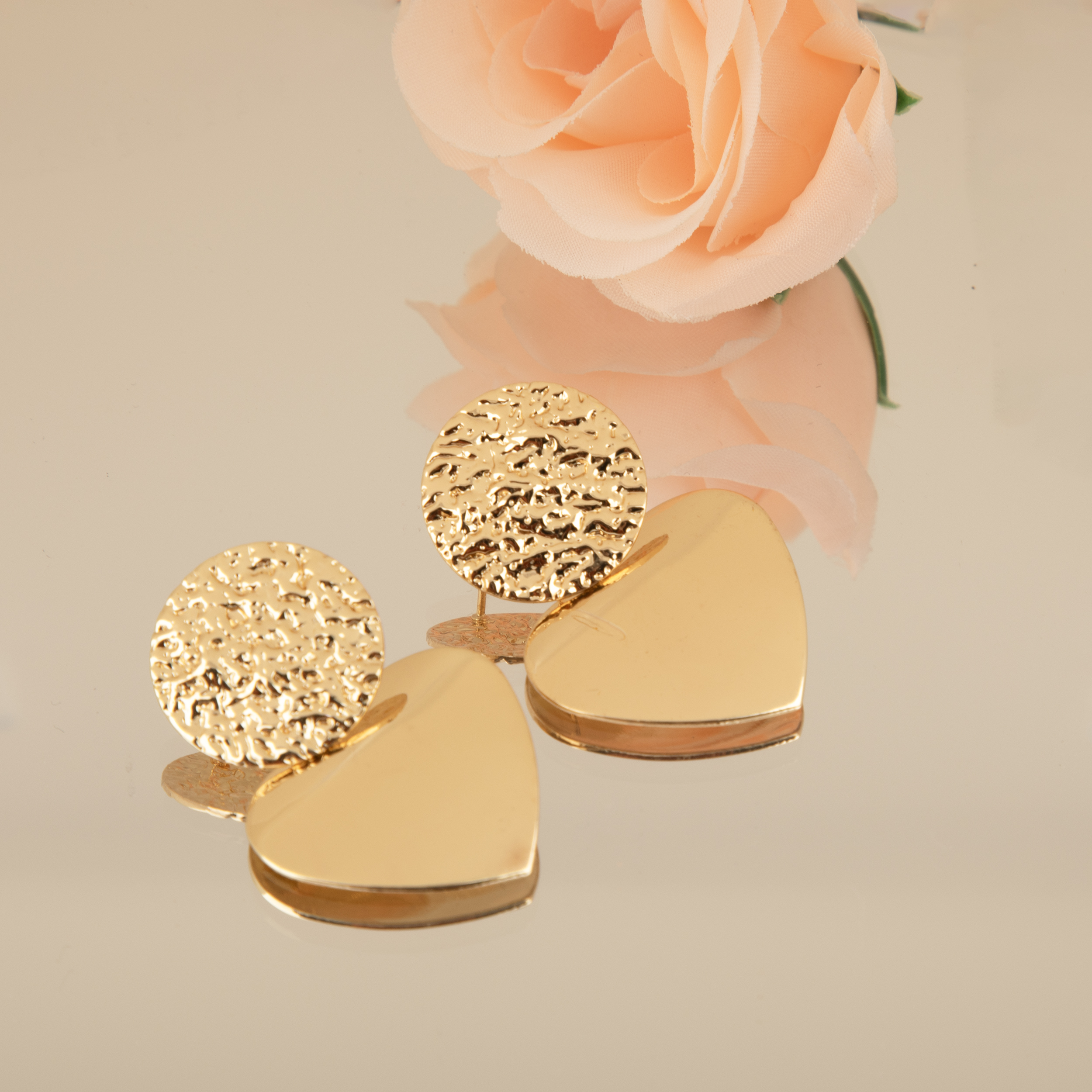 Gold Plated Heart Earrings