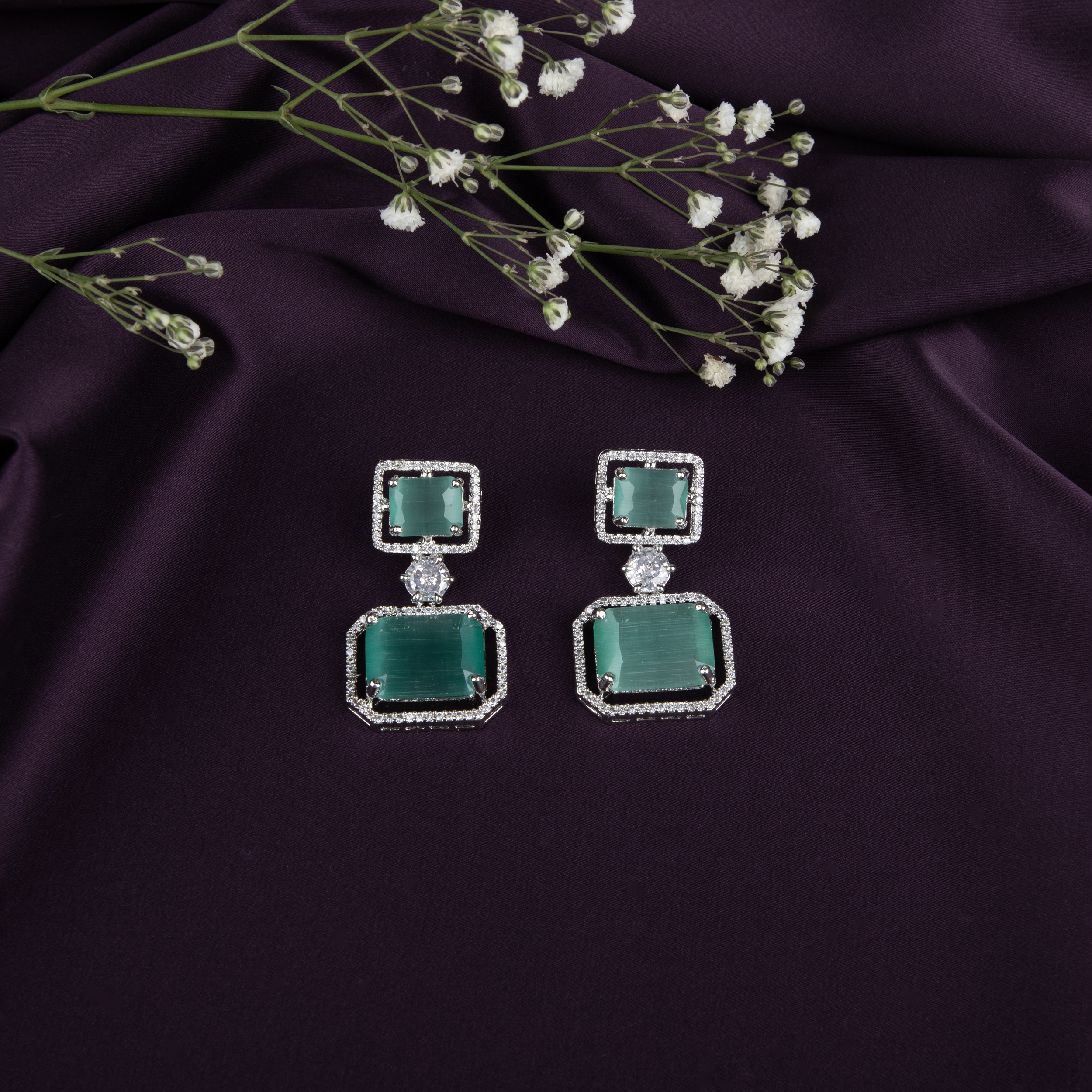 Emerald Green Statement Earrings