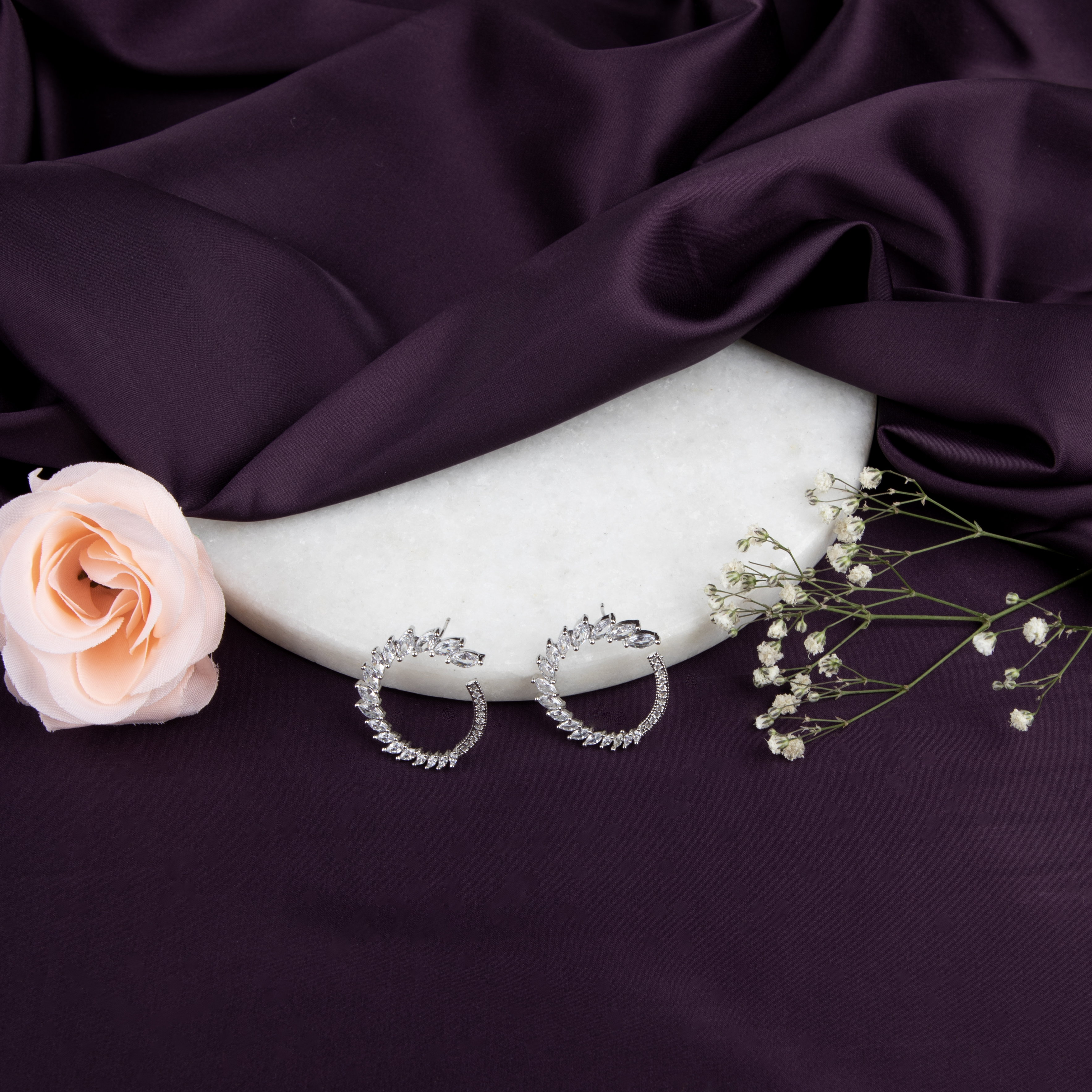 Elegant Crystal Hoop Earrings