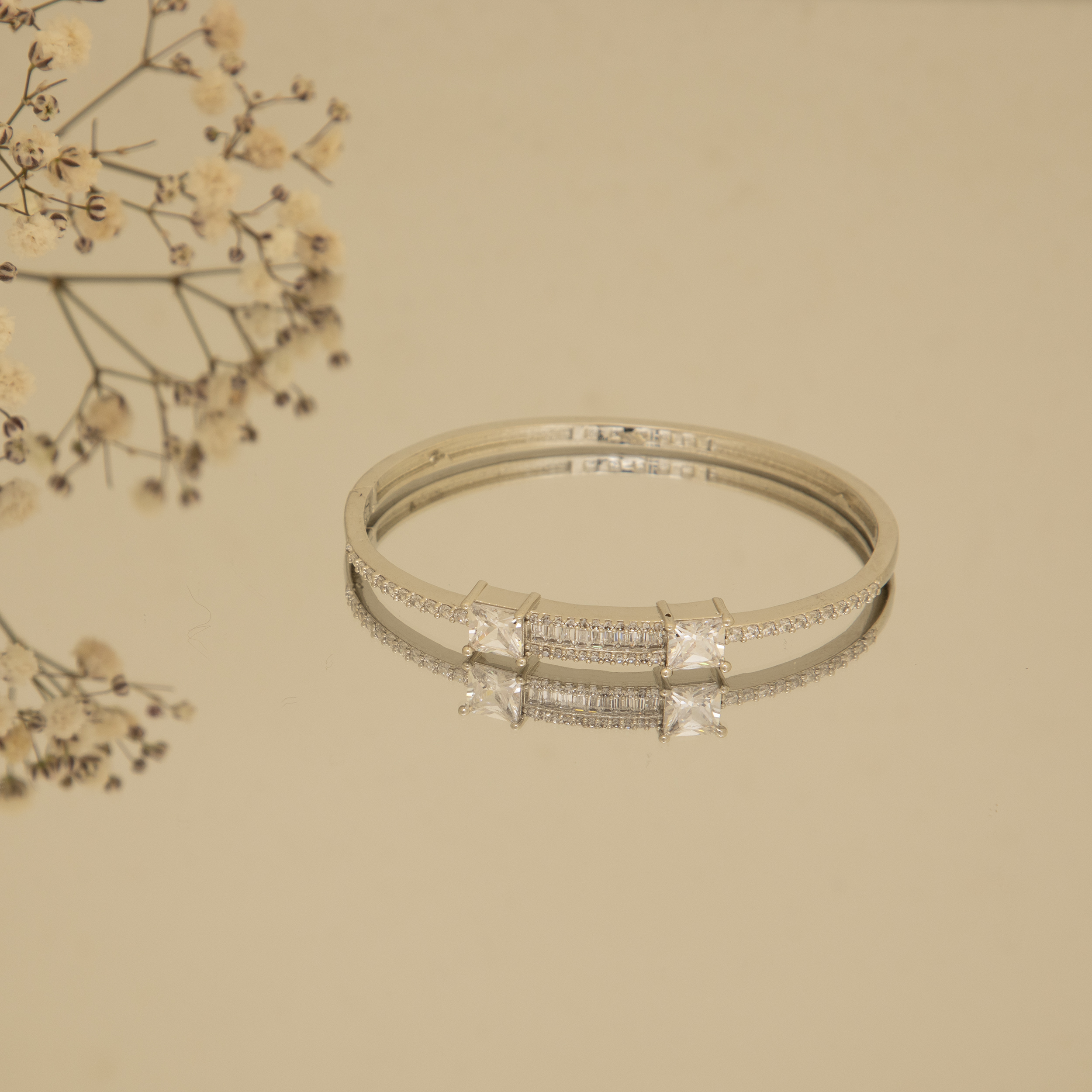 Elegant Silver Zirconia Bracelet