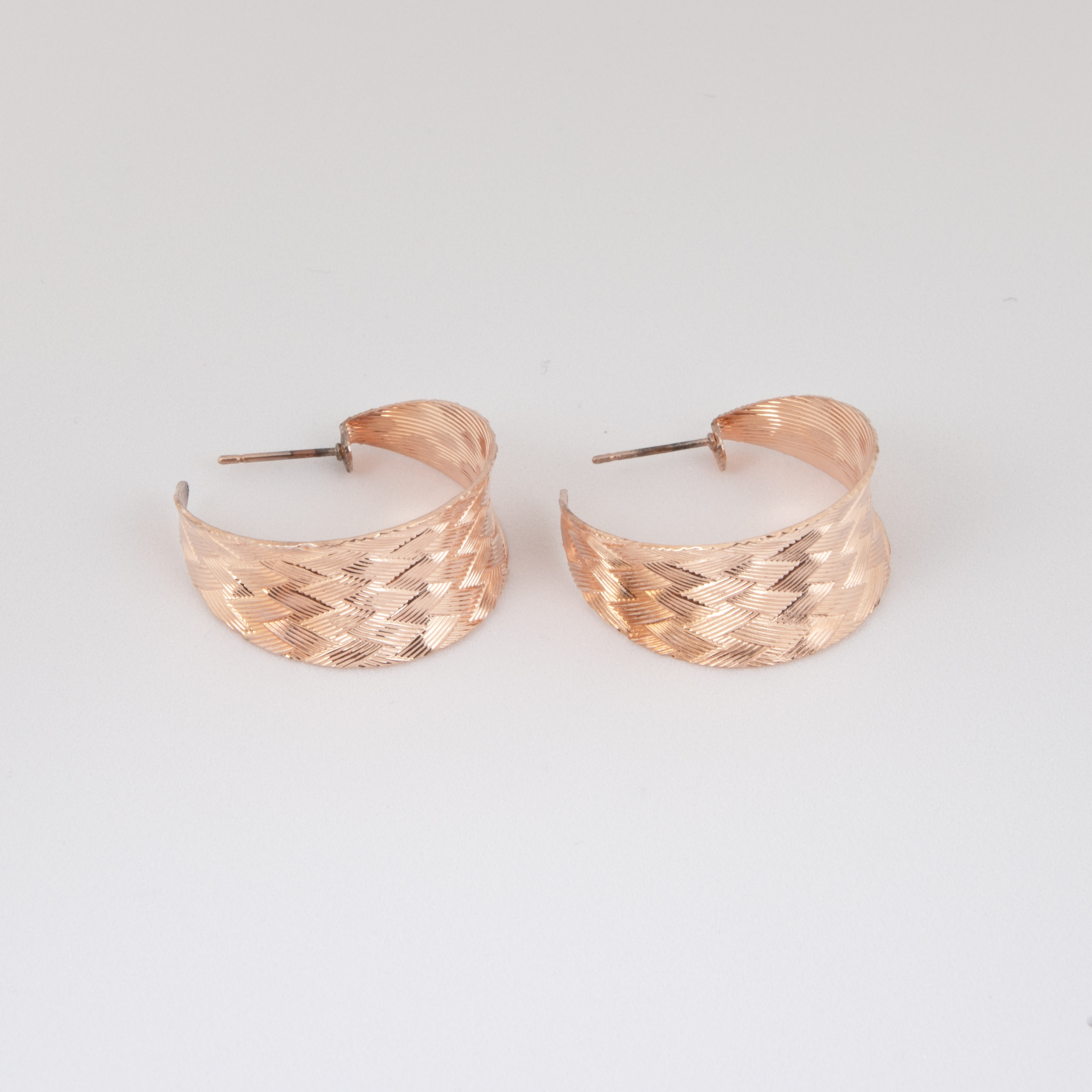 Textured Rose Gold Hoop Earrings