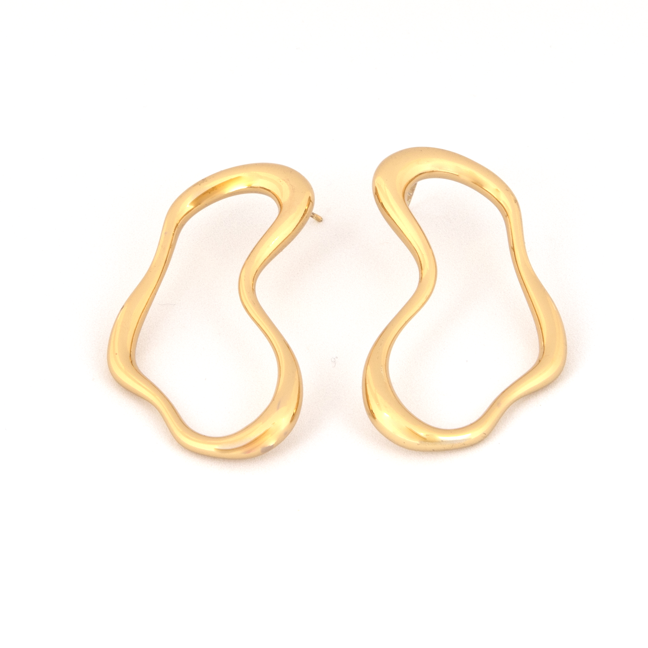 Abstract Gold Hoop Earrings