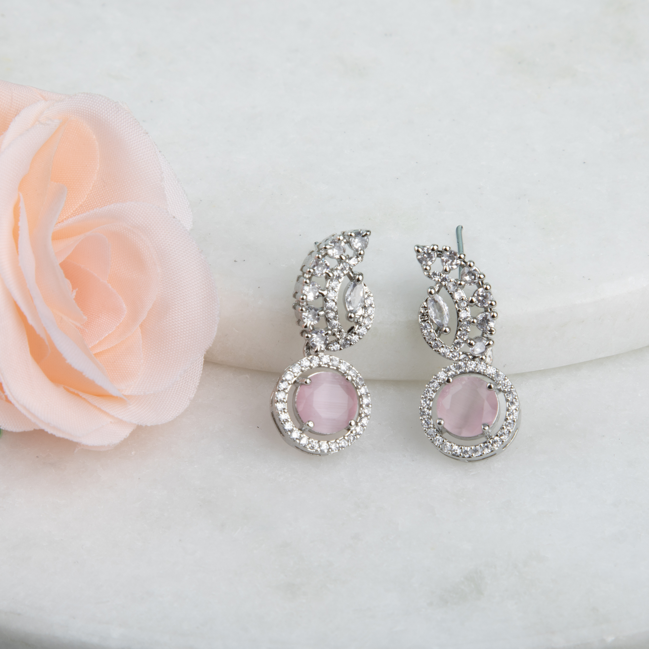 Elegant Gemstone Necklace & Earrings Set