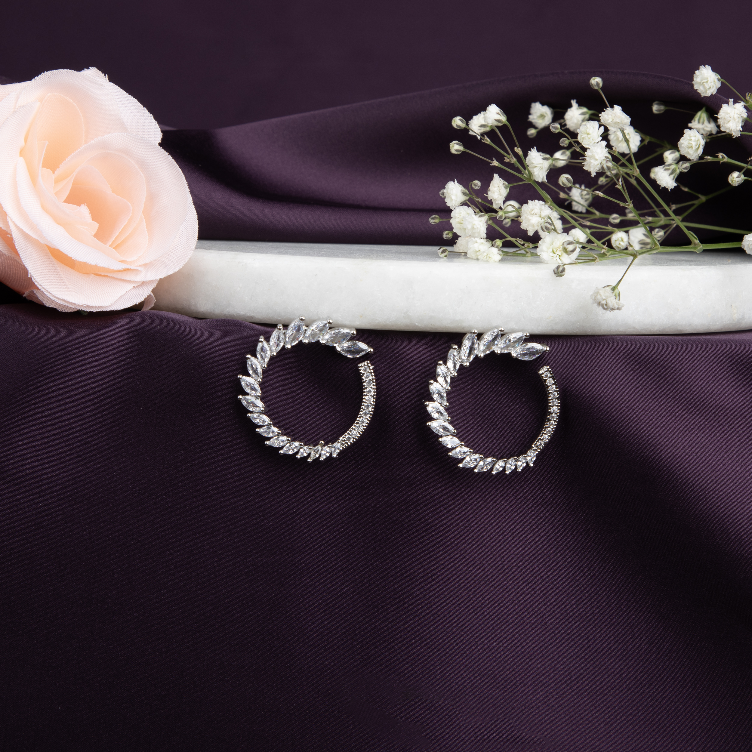 Elegant Crystal Hoop Earrings