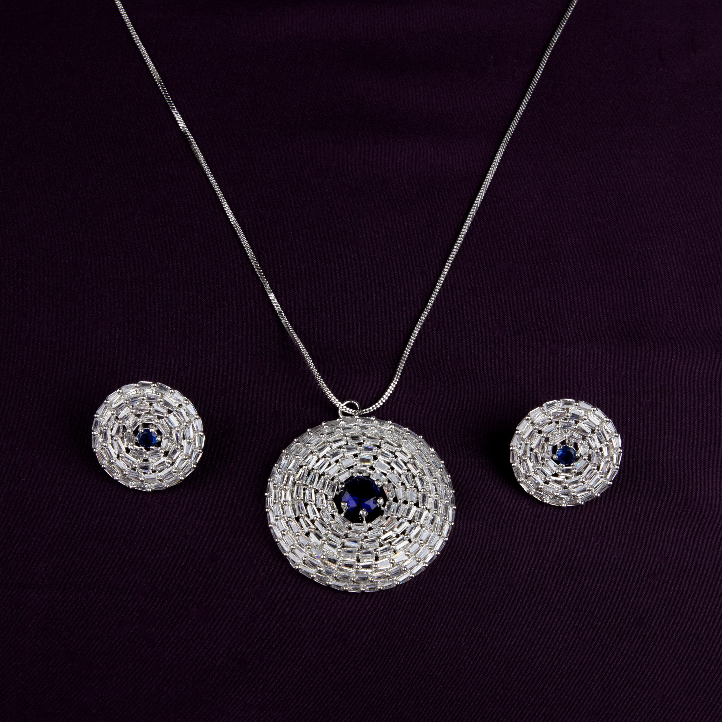 Silver Plated Necklace and Earring Set