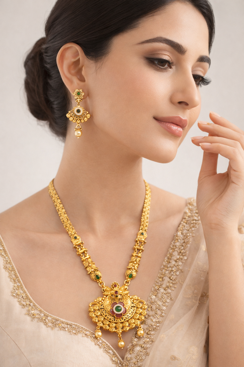 Traditional Gold Plated Necklace Set