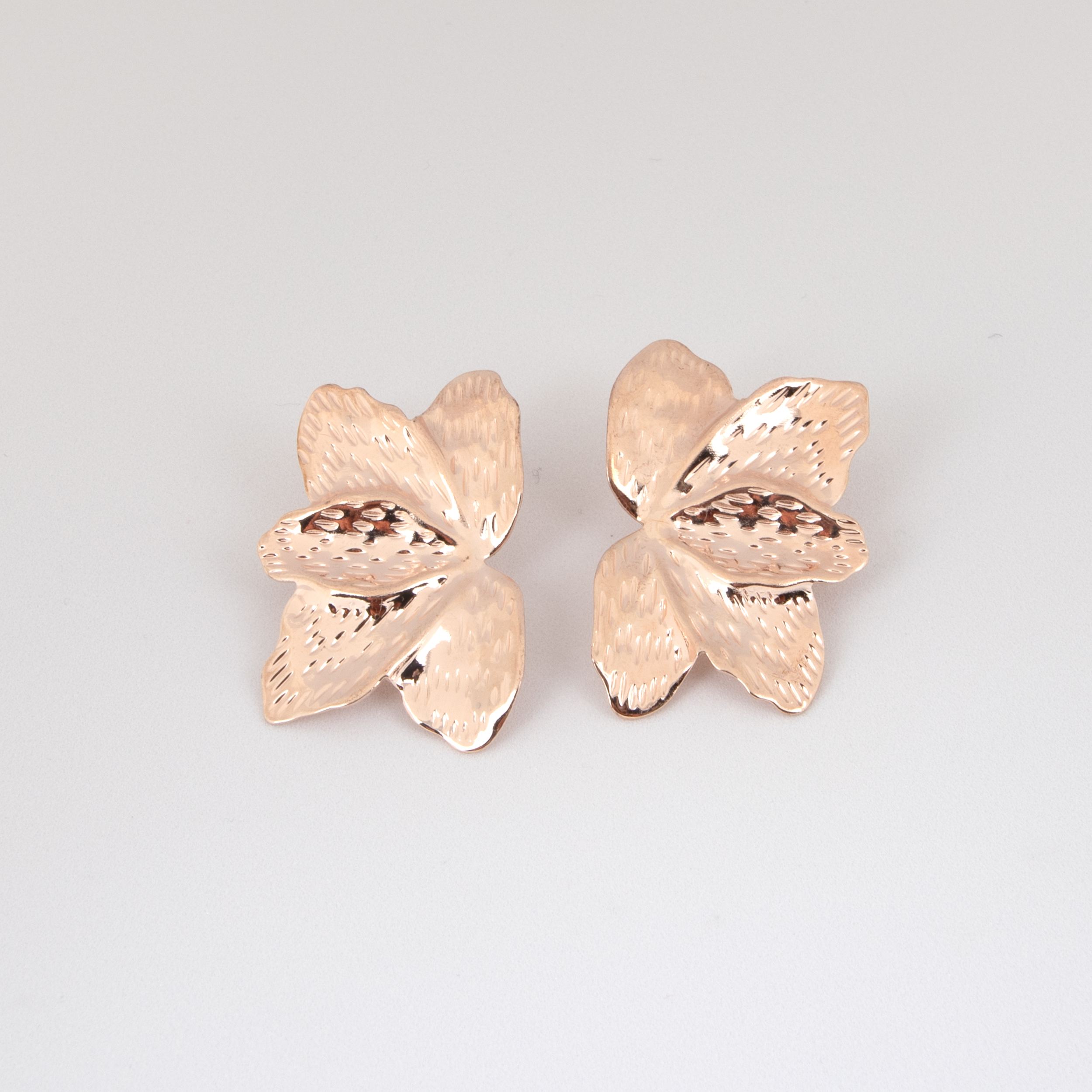 Rose Gold Floral Earrings