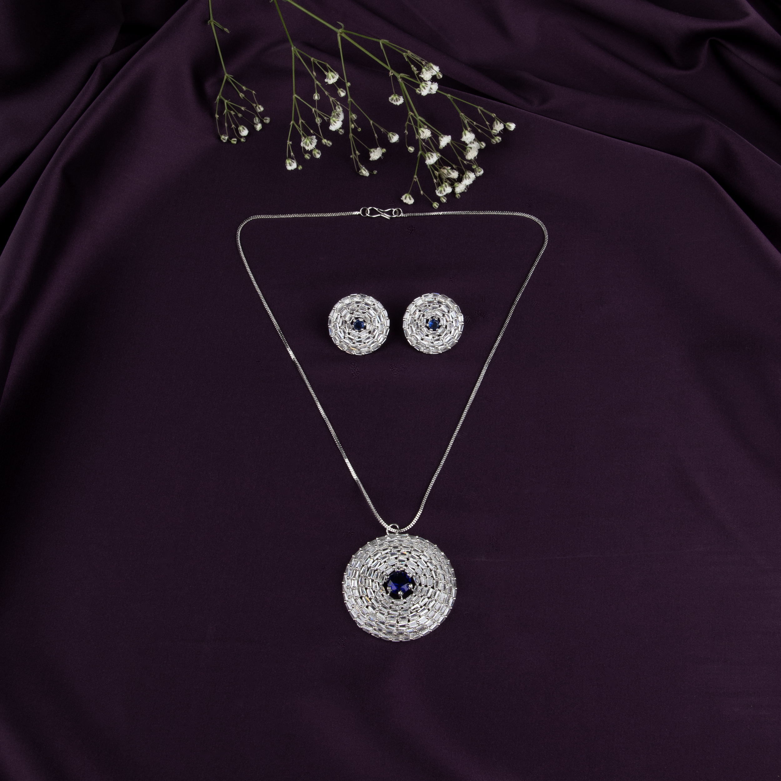 Silver Plated Necklace and Earring Set