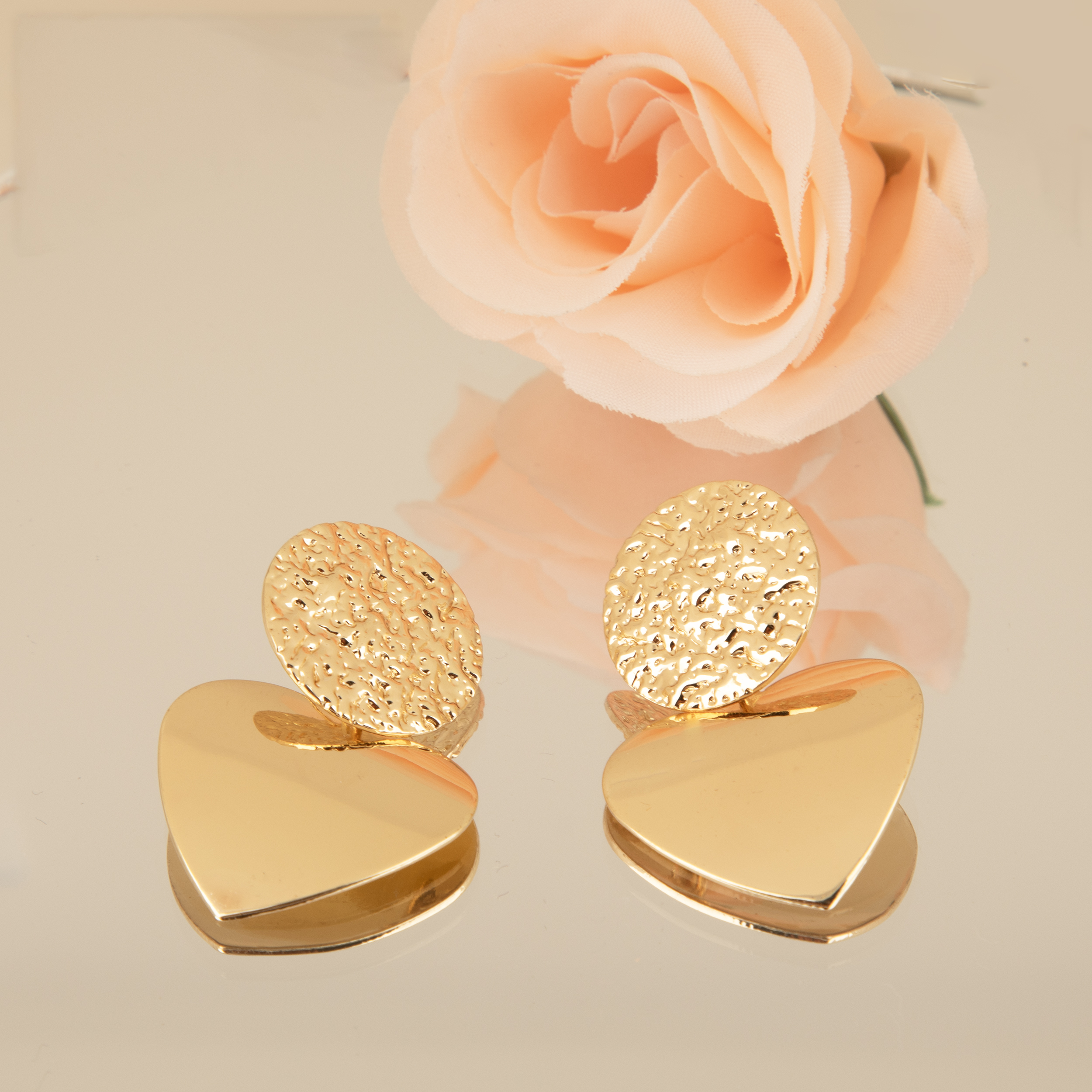 Gold Plated Heart Earrings
