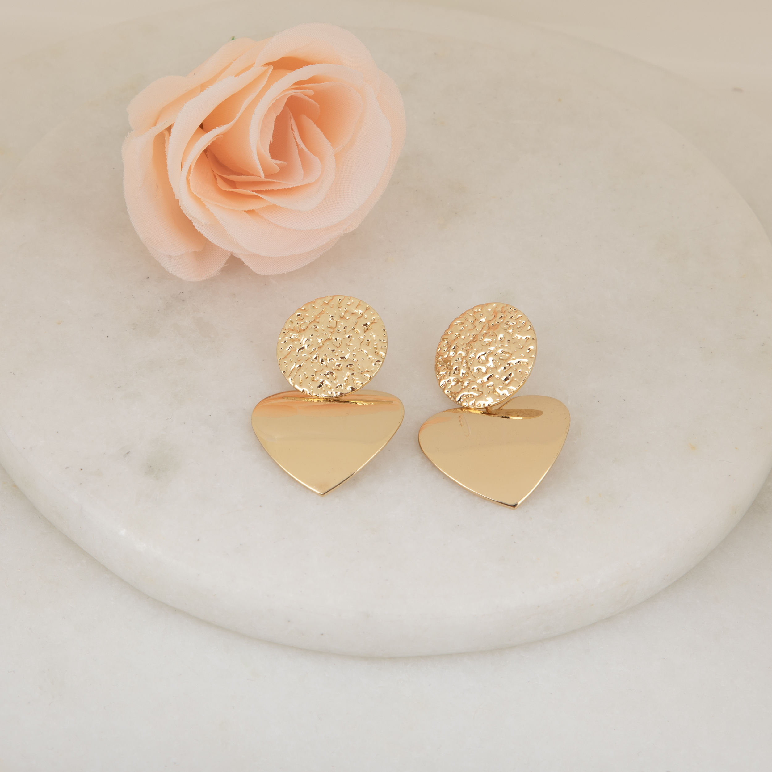 Gold Plated Heart Earrings