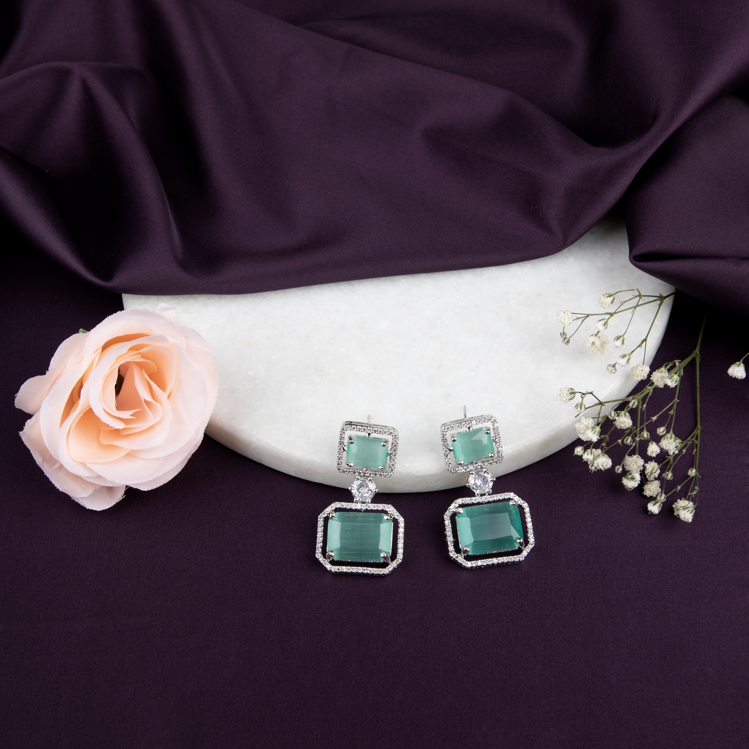 Emerald Green Statement Earrings
