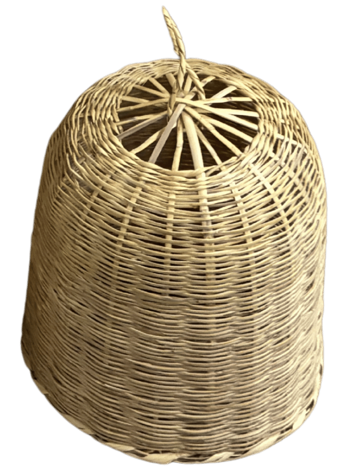 Lampa sufitowa w kształcie tuby wiklinowej