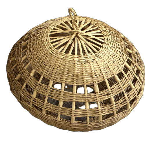 Kulista lampa wisząca z wikliny