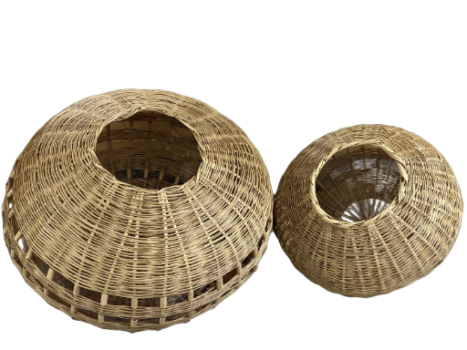 Kulista lampa wisząca z wikliny