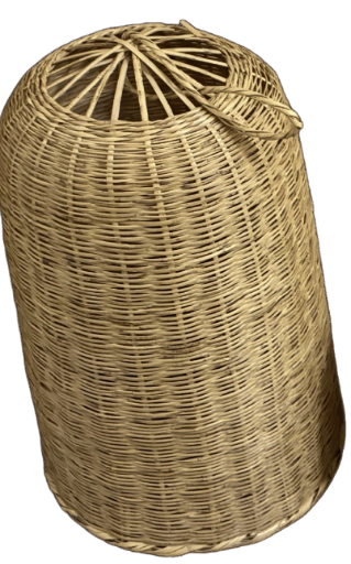 Lampa sufitowa w kształcie tuby wiklinowej