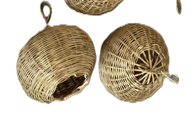 Mała wiklinowa lampa wisząca dekoracyjna