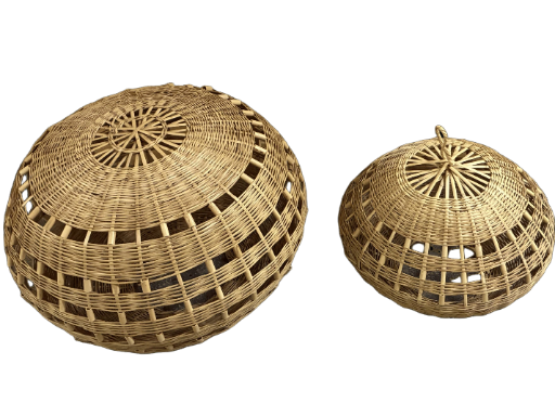 Kulista lampa wisząca z wikliny