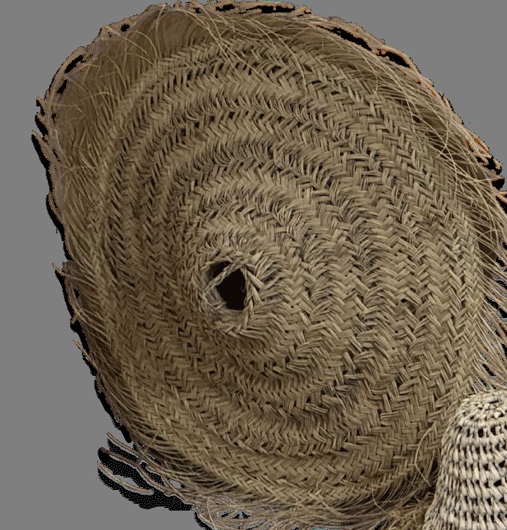 Lampa sufitowa wisząca na zewnątrz z plecionego wiklinowy