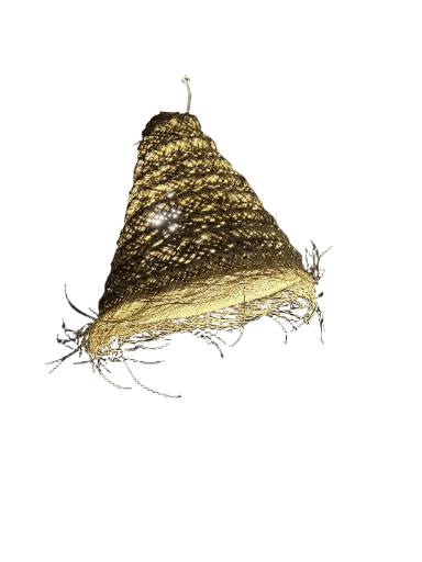 Lampa sufitowa wisząca na zewnątrz z plecionego wiklinowy