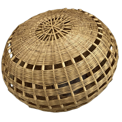 Kulista lampa wisząca z wikliny