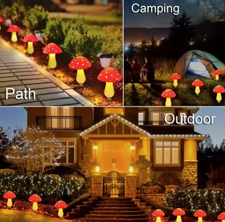 Solar Mushroom LED Garden Lights