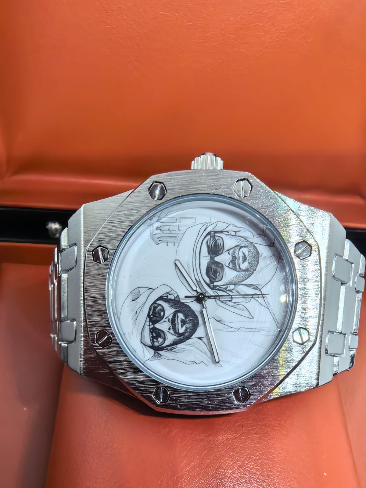 Custom Portrait Silver Watch