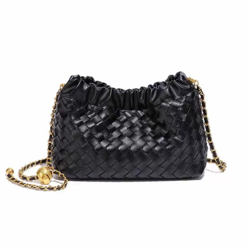 Bolso de mano tejido negro