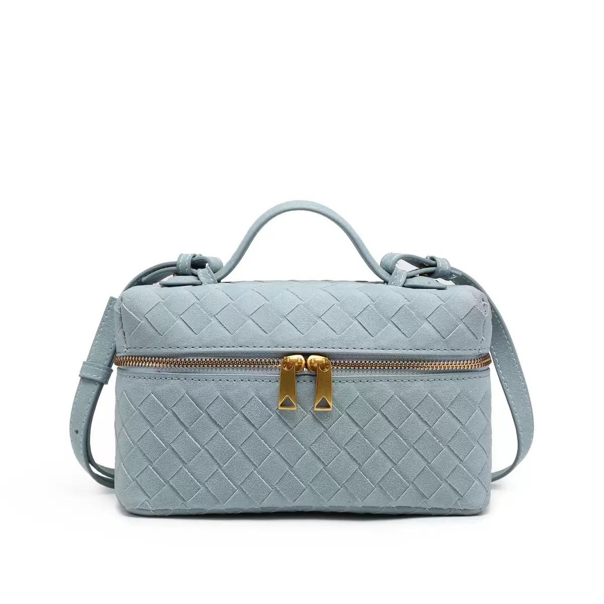 Bolso de mano trenzado negro