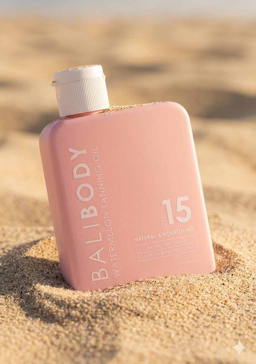 Bali Body Watermelon Tanning Oil SPF 15 – Watermelon Seed Oil & Fruity Fresh Scent