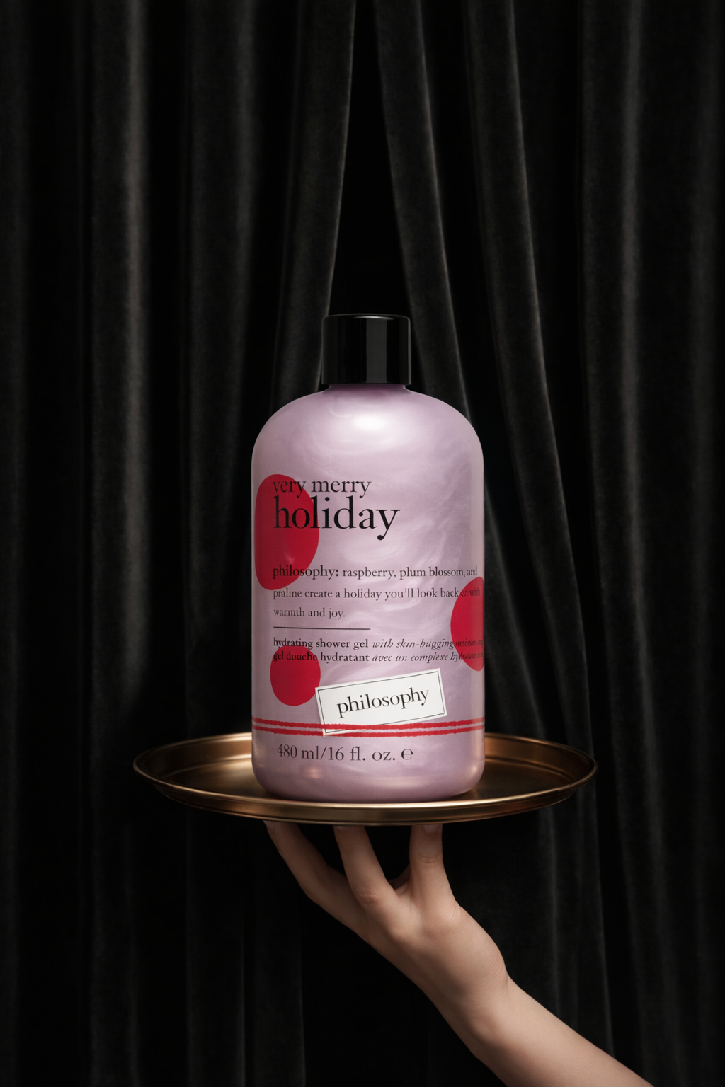 Philosophy Hydrating Bath & Shower Gel – Very Merry Holiday, Raspberry, Plum Blossom & Sweet Praline