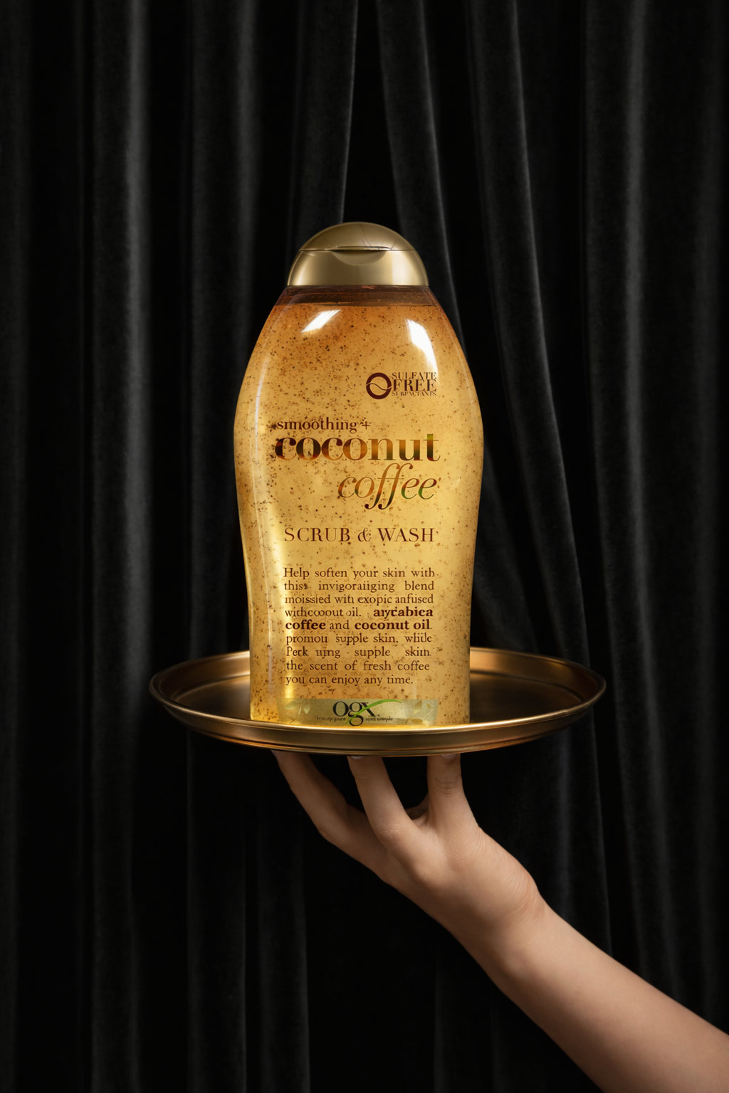 OGX Coconut Coffee Exfoliating Body Scrub & Wash – Arabica Coffee, Coconut Oil & Golden Amber