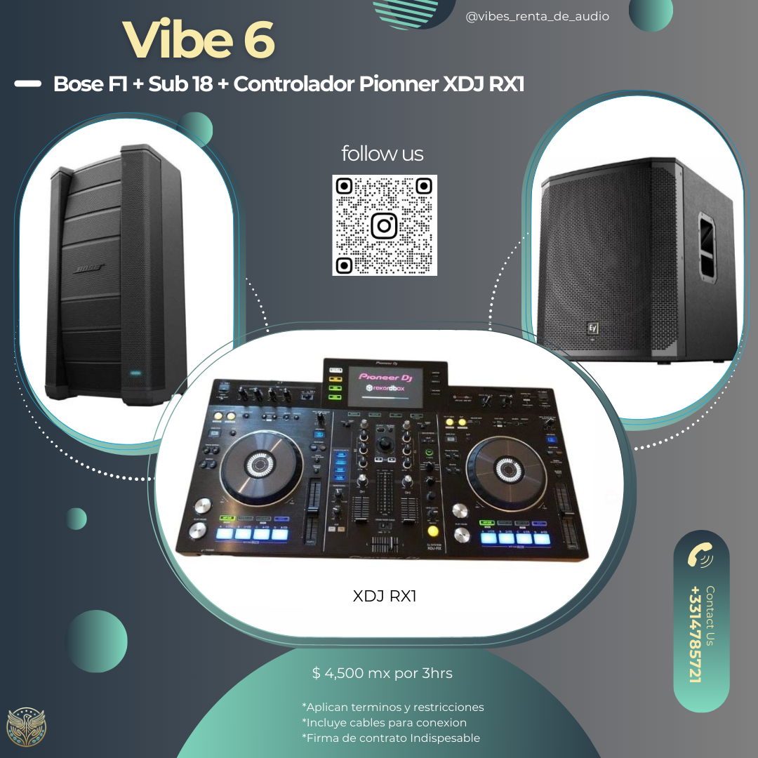 Vibe 6 F1 + Sub 18 EV +  XDJ RX1