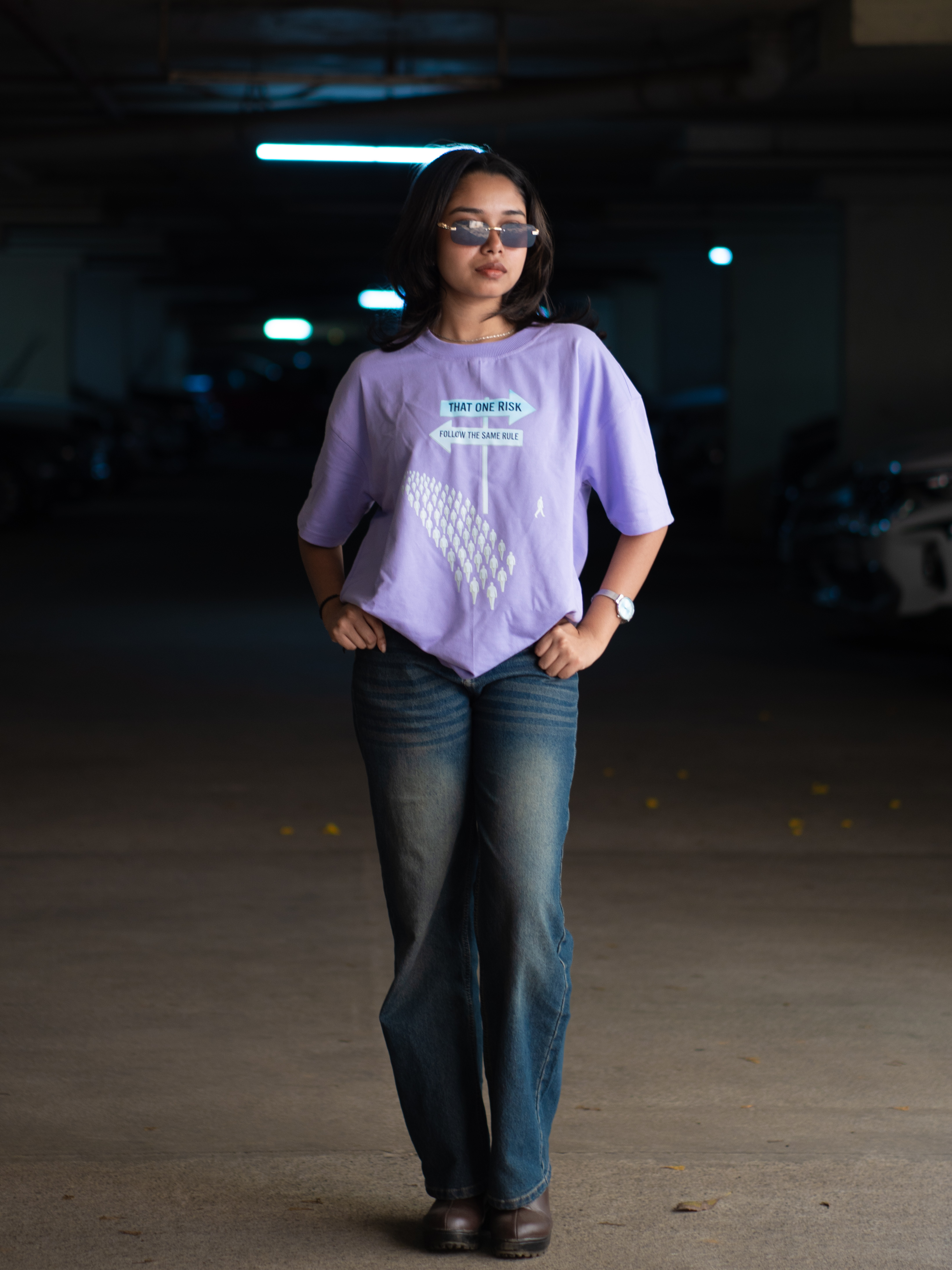 Purple Graphic Crop Top