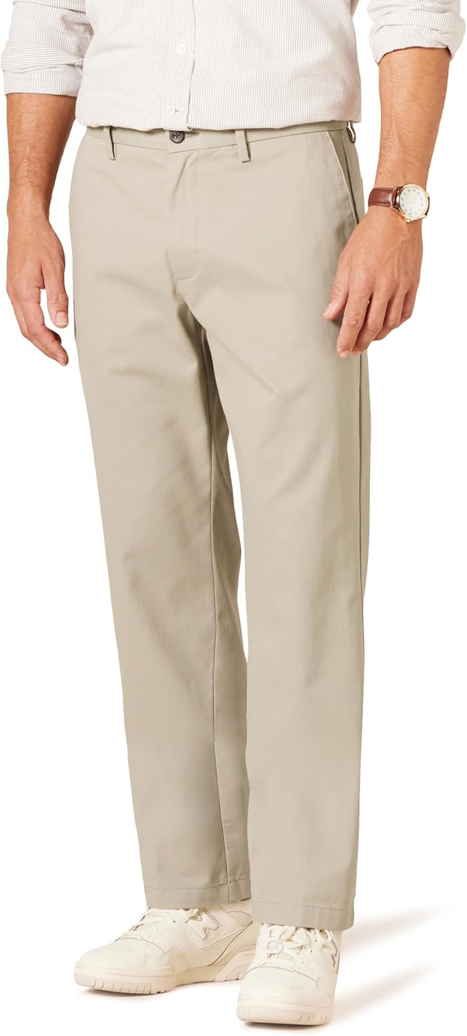 Essentials Men's Classic-Fit Wrinkle-Resistant Flat-Front Chino Pant (Available in Big & Tall)