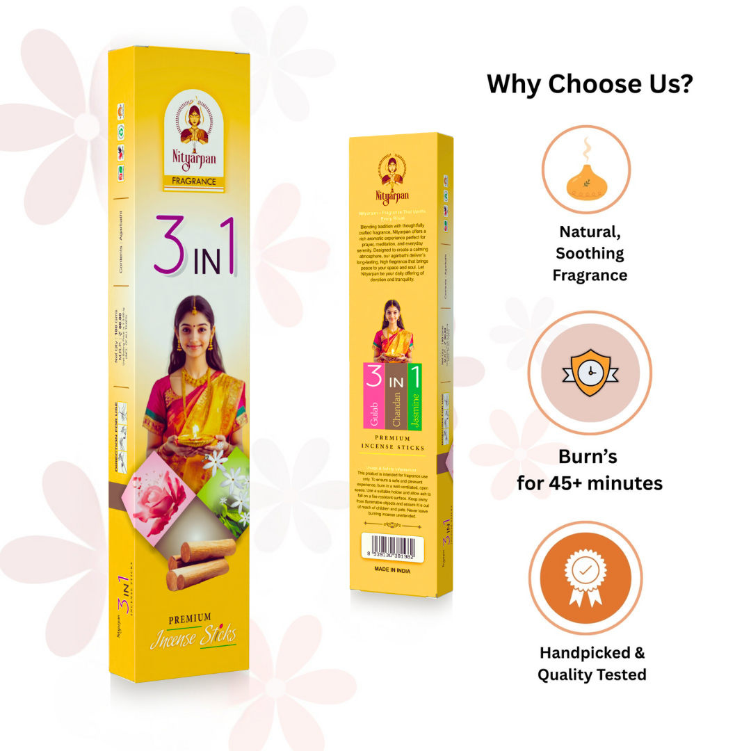 Nityarpan 3 in 1 Fragrance Incense Sticks