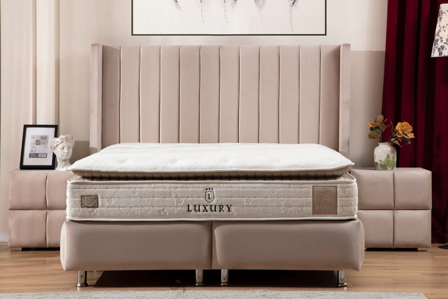 Lit coffre velours 160x200