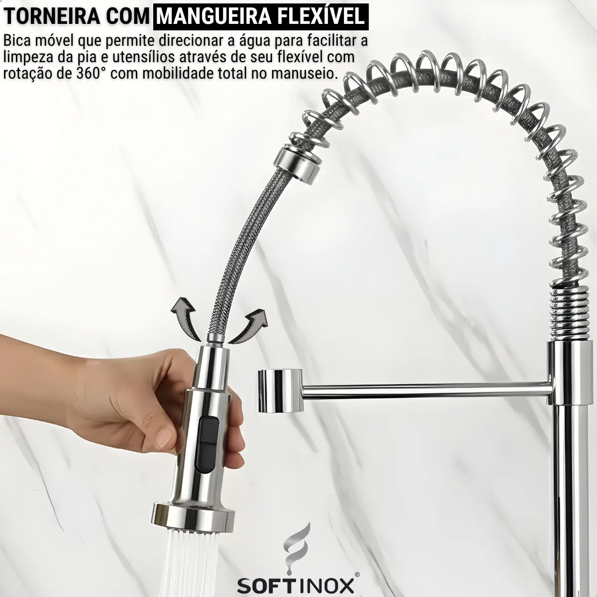 Torneira Gourmet Luxo Monocomando Cozinha Quente Frio Misturador Bancada