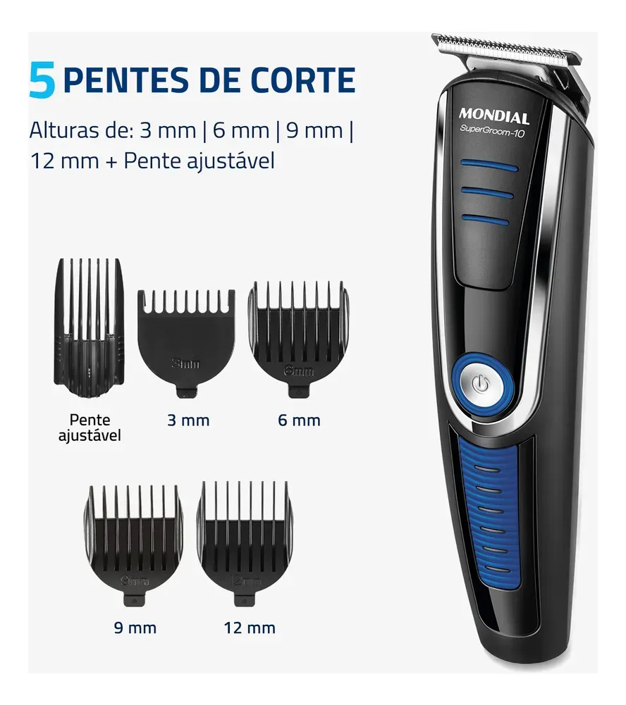 Máquina de Cortar Cabelo 3 em 1 Mondial