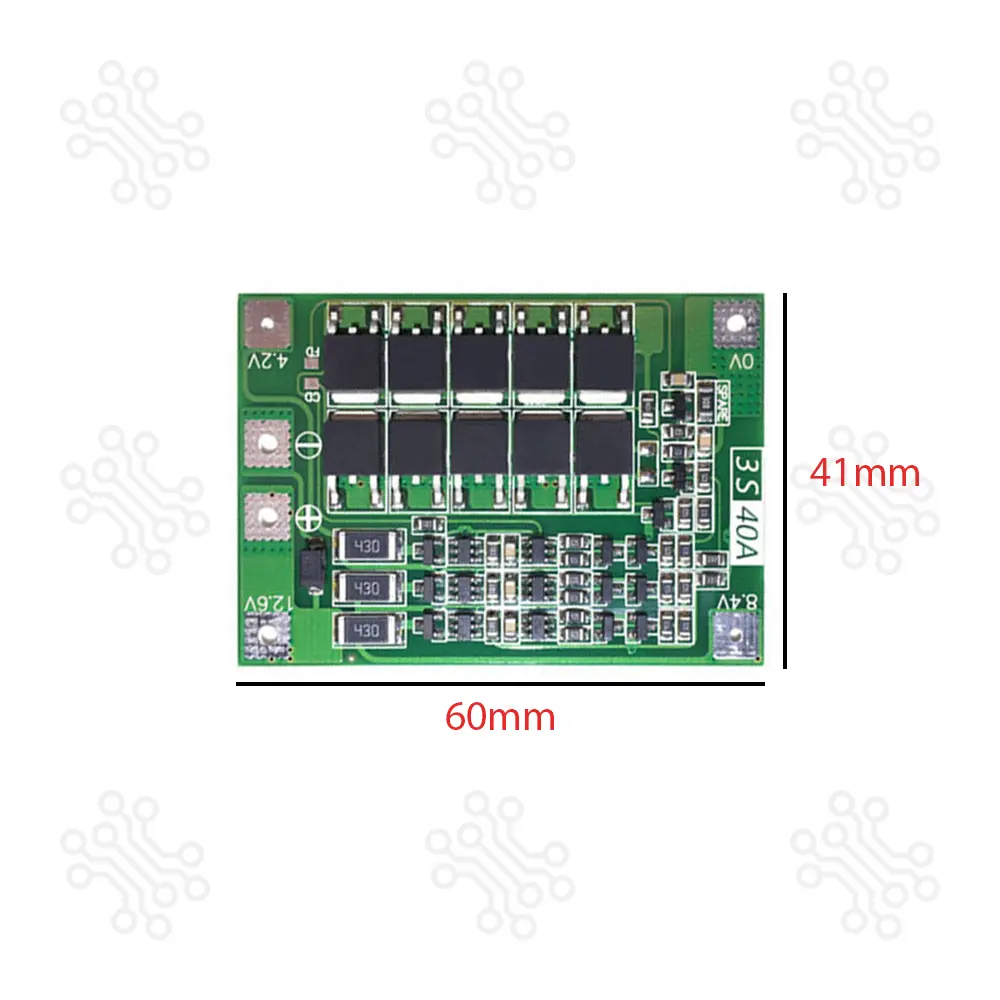 3S 18650 Lithium Battery Charger BMS Protection Board 40A Balanced
