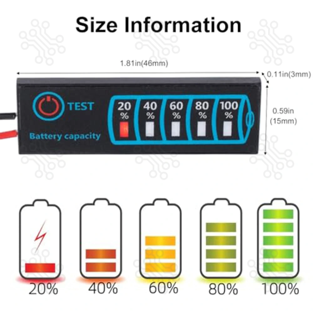 Universal Battery Capacity Level LED Indicator