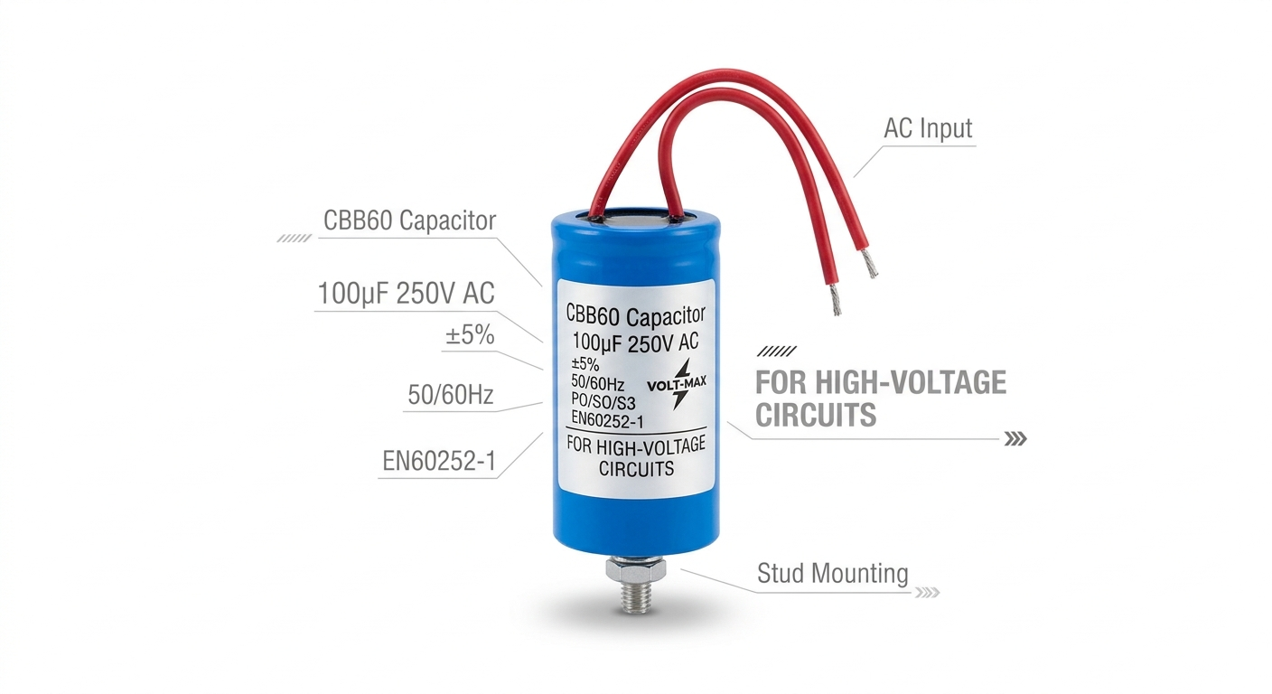 CBB 250V Capacitors – 100µF & 10µF for High‑Voltage Circuits