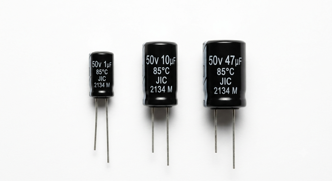 50V Capacitors – 1µF, 10µF, 47µF 