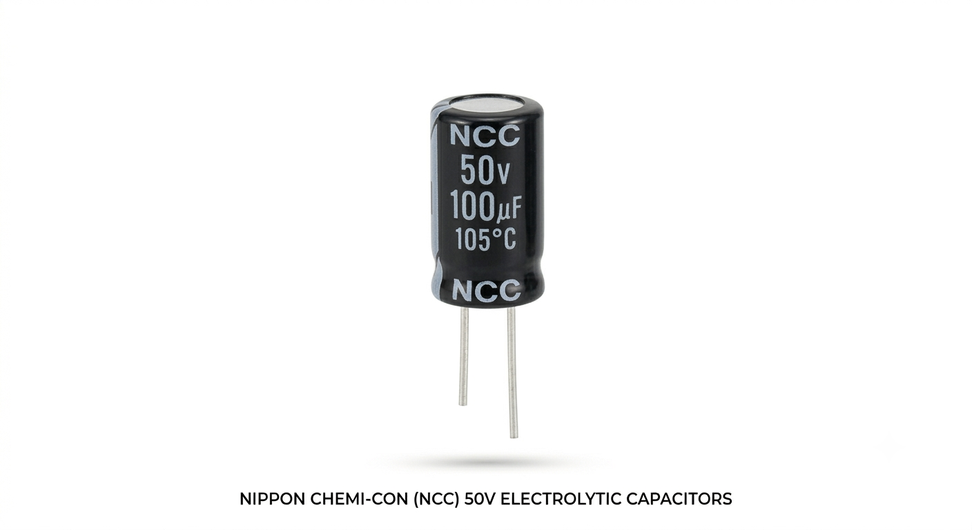 NCC 50V Electrolytic Capacitors – 100µF, 220µF, 470µF