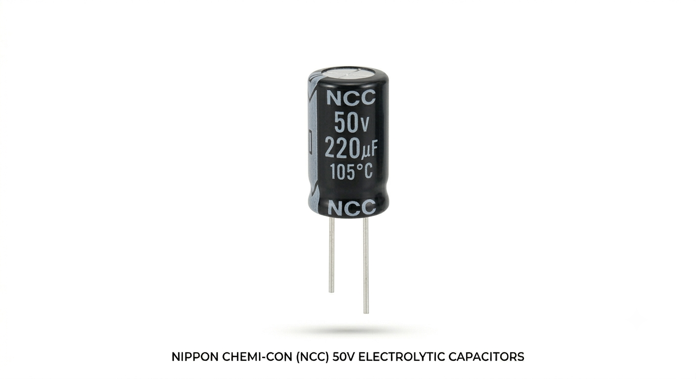 NCC 50V Electrolytic Capacitors – 100µF, 220µF, 470µF