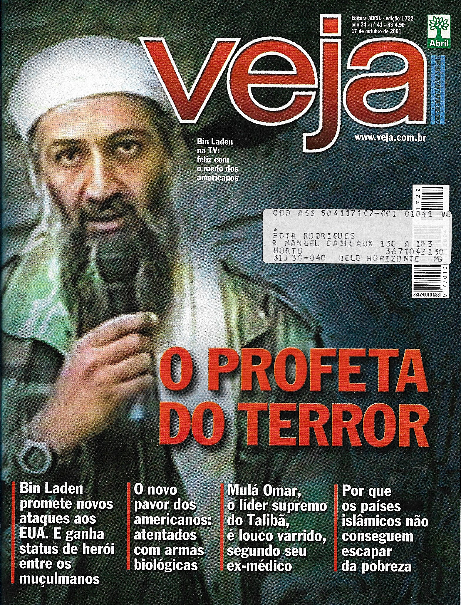Revista Veja - Edição 1722 - Ano 2001
