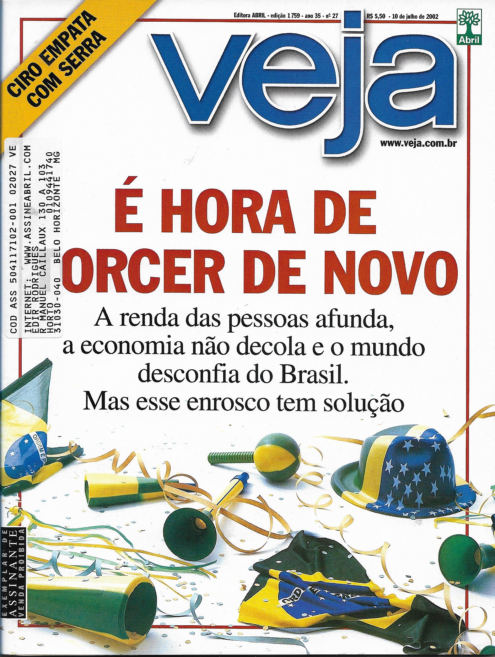 Revista Veja - Edição 1759 - Ano 2002
